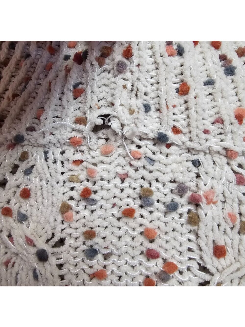 Moon & Madison Turtleneck Sweater Womens M Speckled Cable Knit High Low Hem - Picture 9 of 9